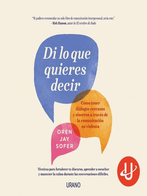 cover image of Di lo que quieres decir